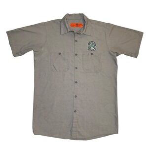 Red Kap Mens Gray Short Sleeve Work Shirt Cyclhops Bike Cantina Size Medium